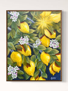 Painting of Lemons growing on a tree