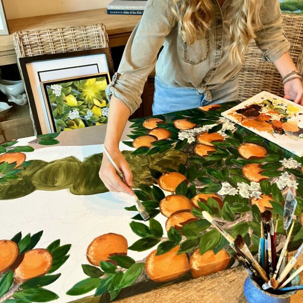 Heather Painting Orange Trees