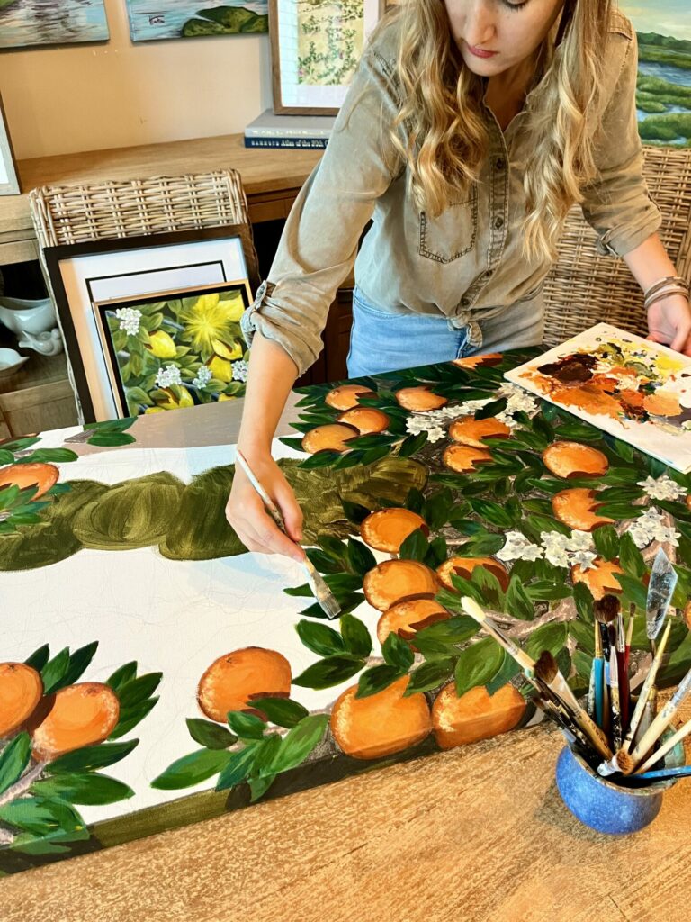 Heather Painting Orange Trees